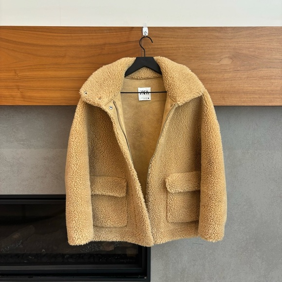 Zara Faux Fur/shearling/Fleece Jacket, Size S - Picture 10 of 12